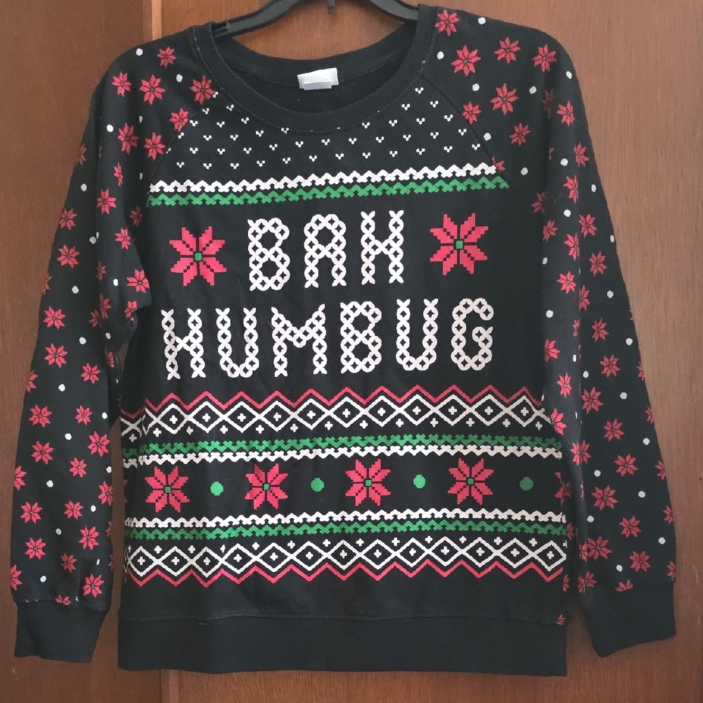 Freeze Bah HUMBUG Christmas Ugly Sweatshirt Sz M
